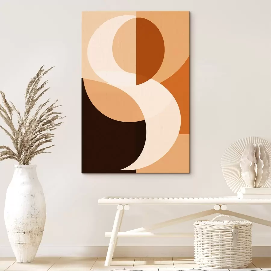 Obraz Geometrické tvary v teplých béžových a hnědých odstínech Č. s48352