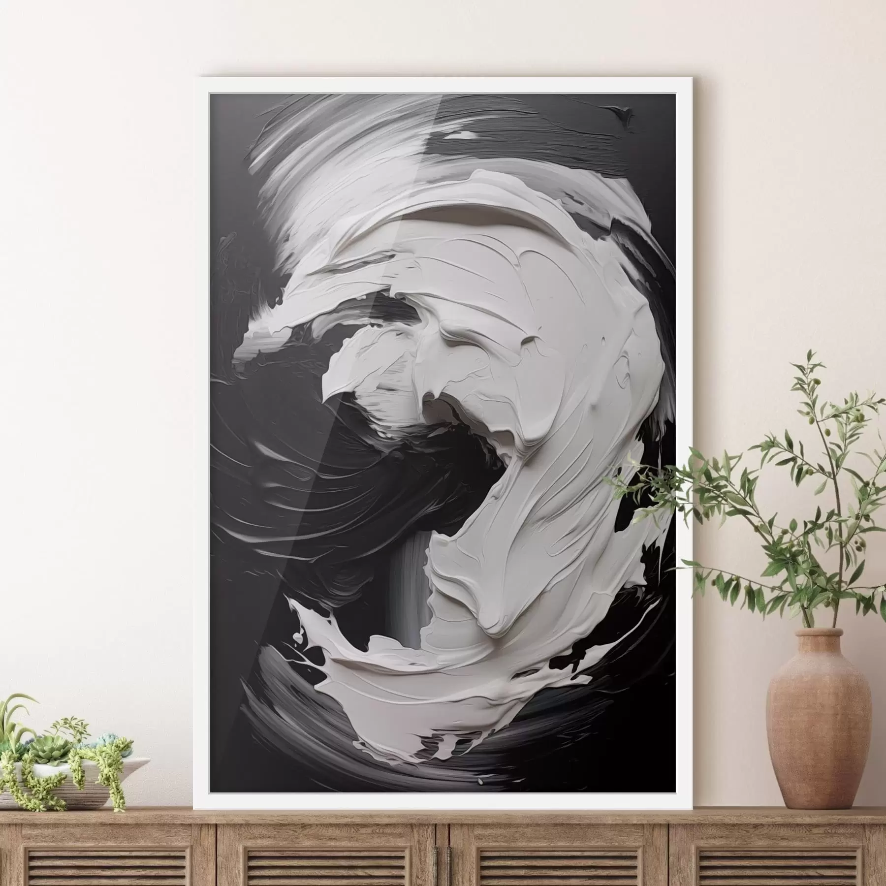 Fototapet Abstraktní černobílé tahy s texturou f48333