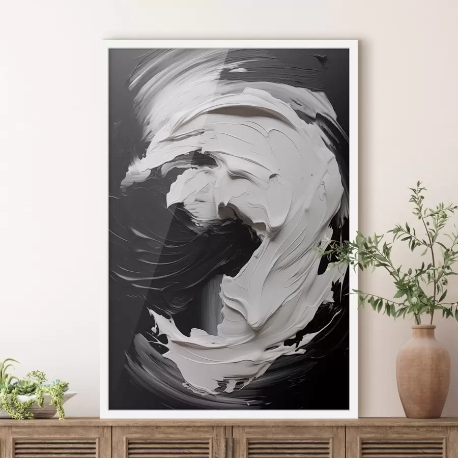 Fototapet Abstraktní černobílé tahy s texturou f48333