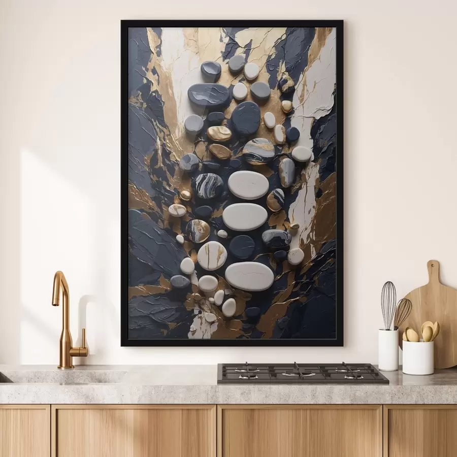 Fototapet Kompozice z abstraktních kamenů v tmavě modrých odstínech f48357