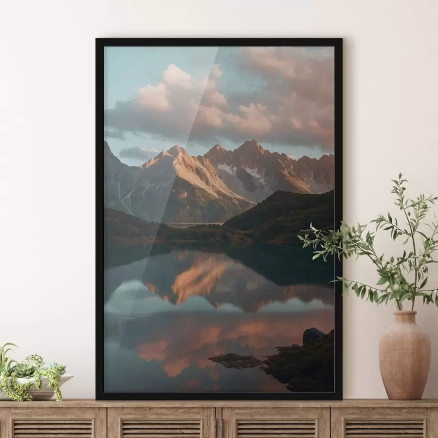 Fototapet Horská krajina s odrazem v jezeře f48493