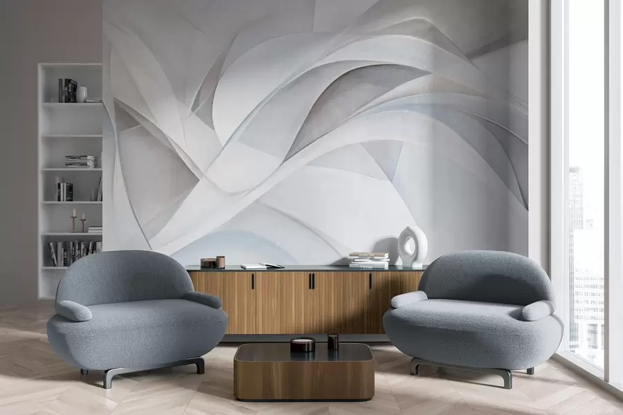 Fototapet Abstraktní plynulé tvary, moderní umění s texturou w09766v1