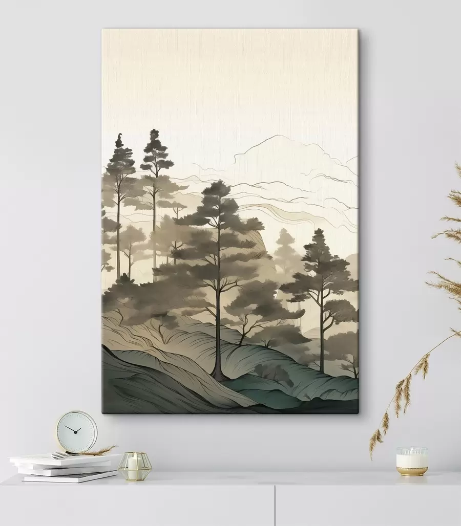 Obraz Zamlžený les za úsvitu Č. s48539