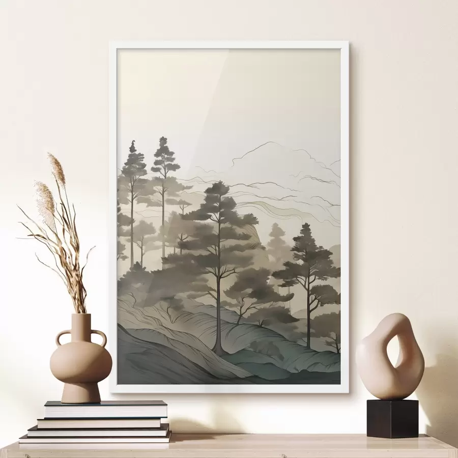 Fototapet Zamlžený les za úsvitu f48539