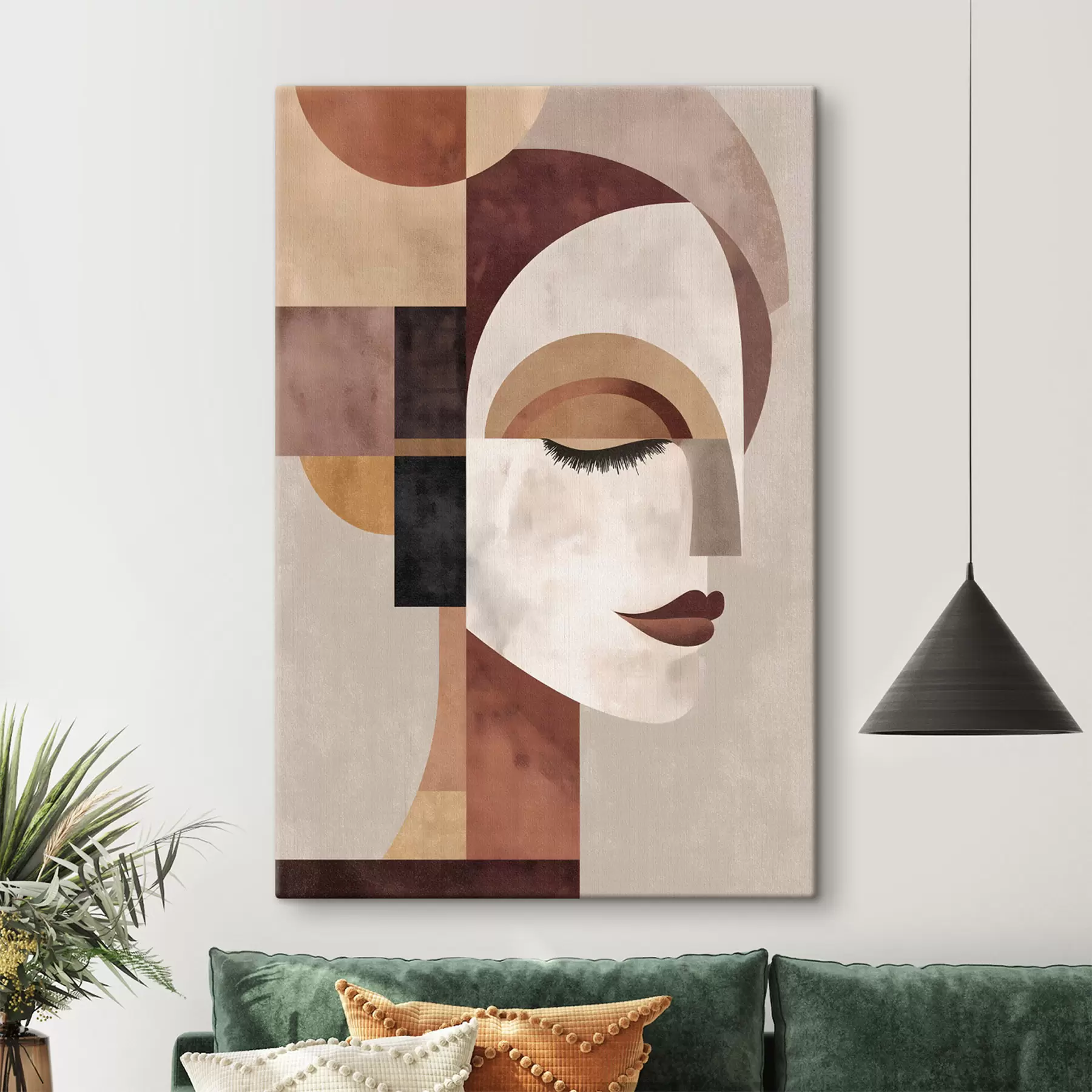 Obraz abstraktní ženský obličej z profilu Č. s48523
