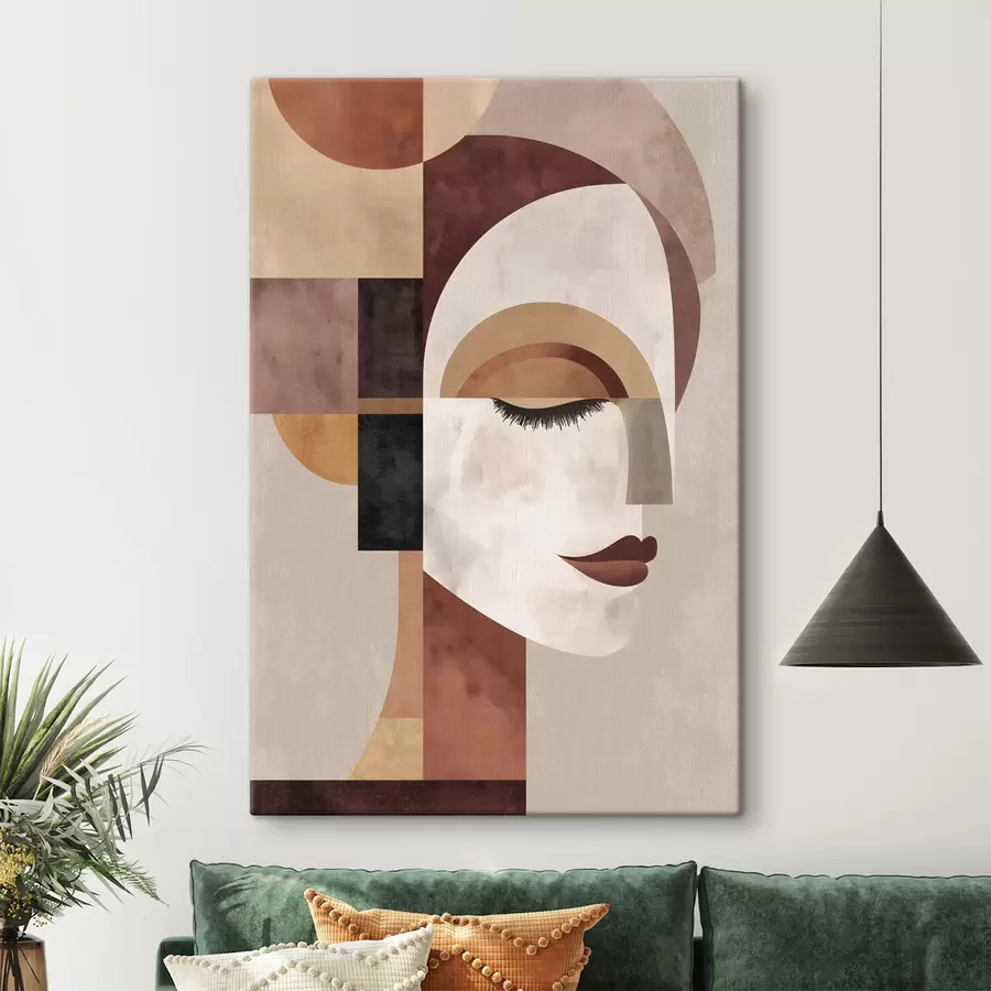 Obraz abstraktní ženský obličej z profilu Č. s48523