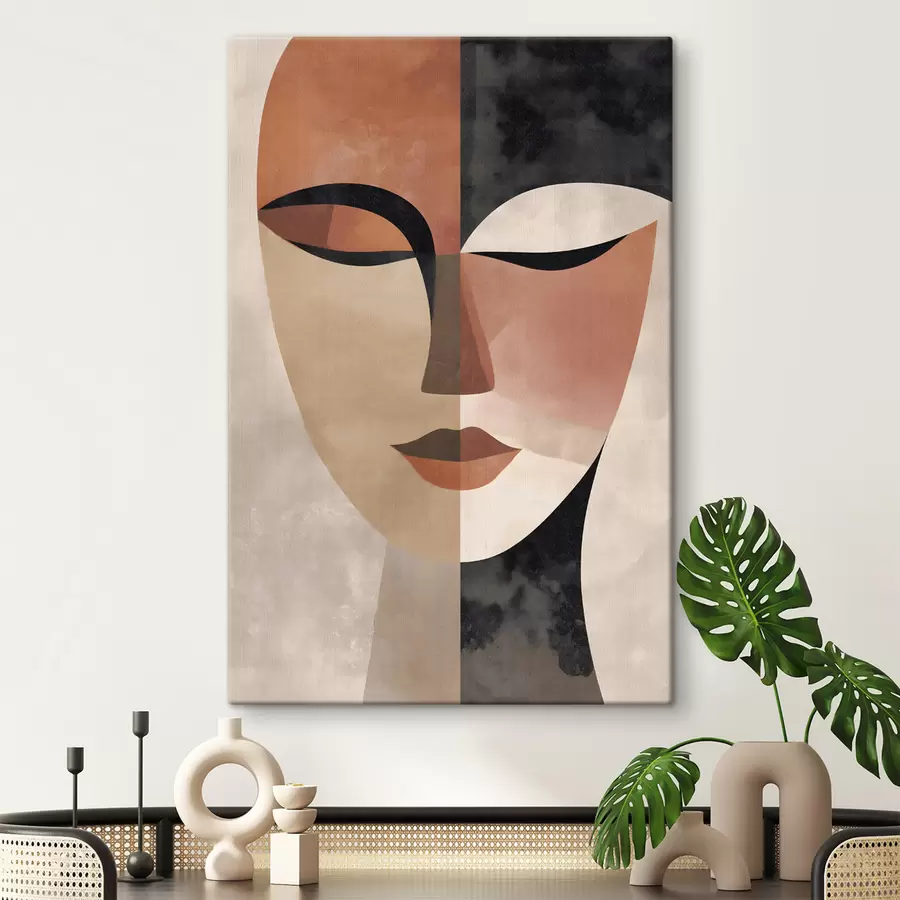 Obraz abstraktní ženská tvář v plném profilu Č. s48524