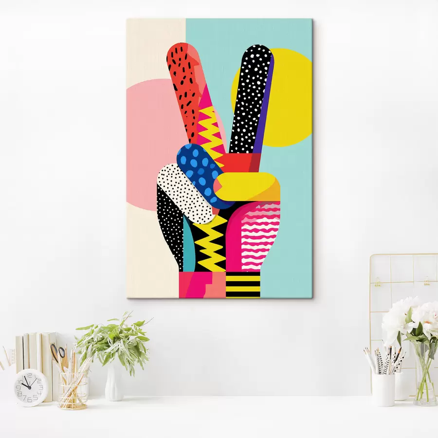 Obraz stylizované gesto vítězství Č. s48548