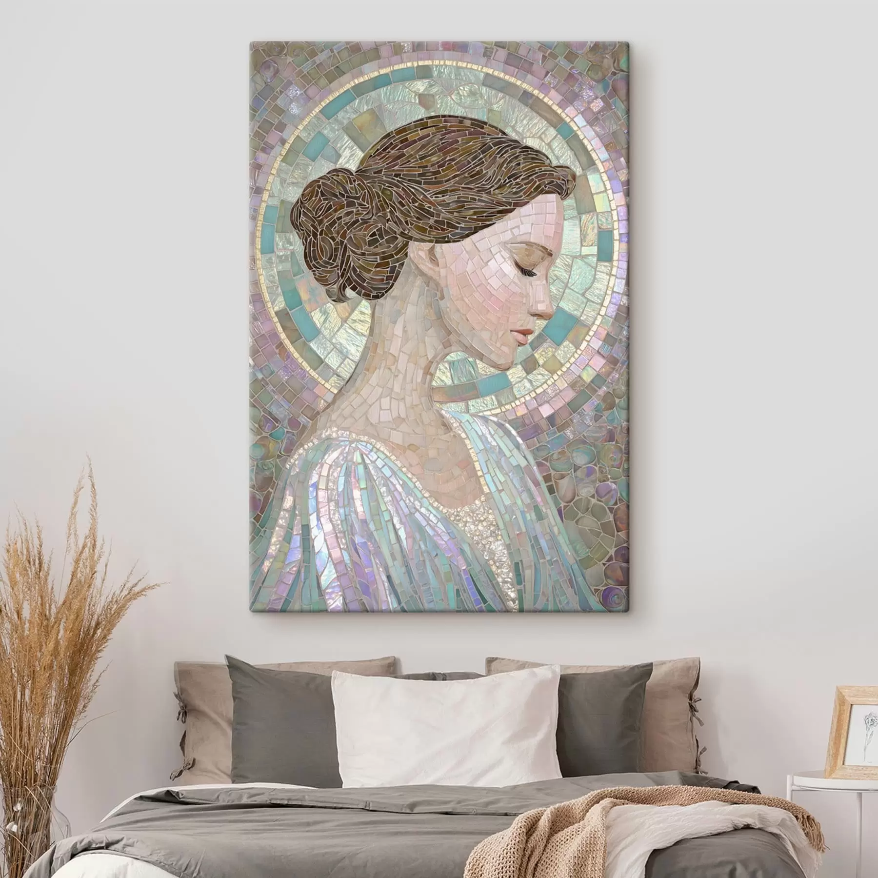 Obraz profil ženy ve stylu vitráže Č. s48551