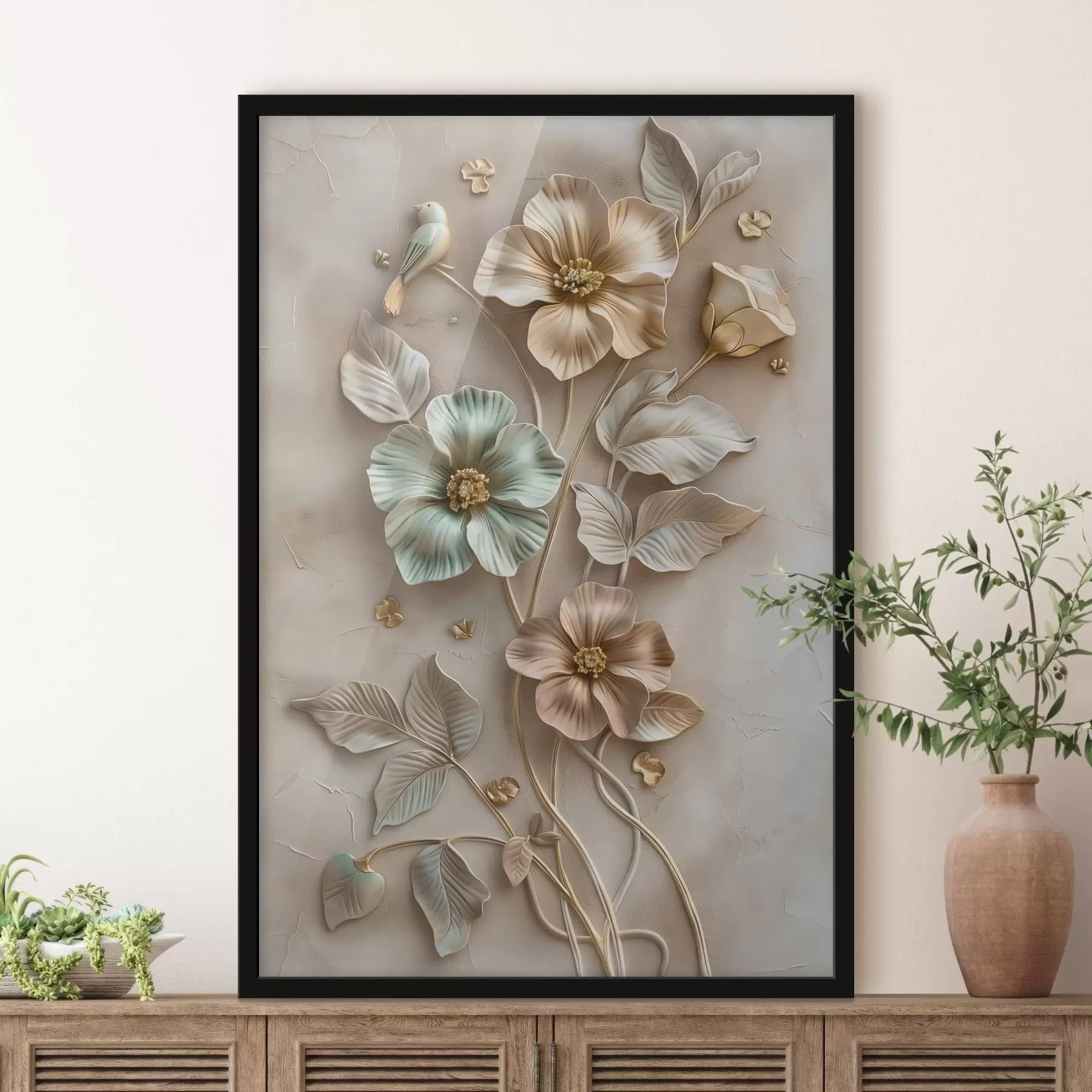 Fototapet kvetoucí meruňková větvička ve stylu akvarelu f48527