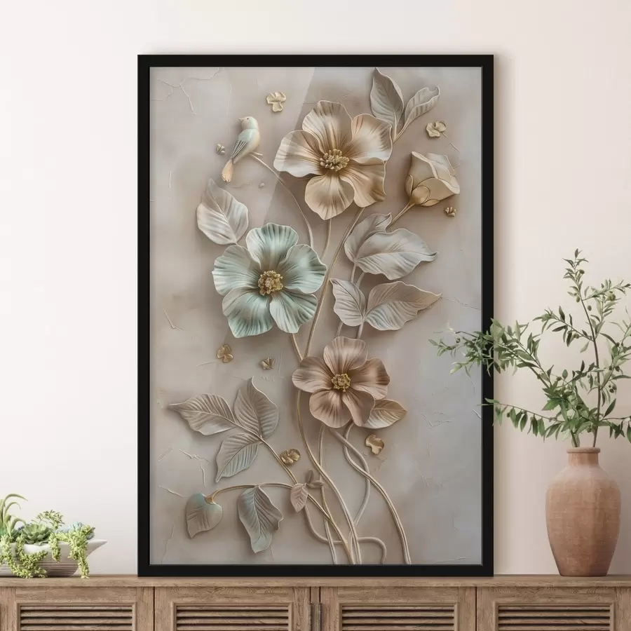 Fototapet kvetoucí meruňková větvička ve stylu akvarelu f48527