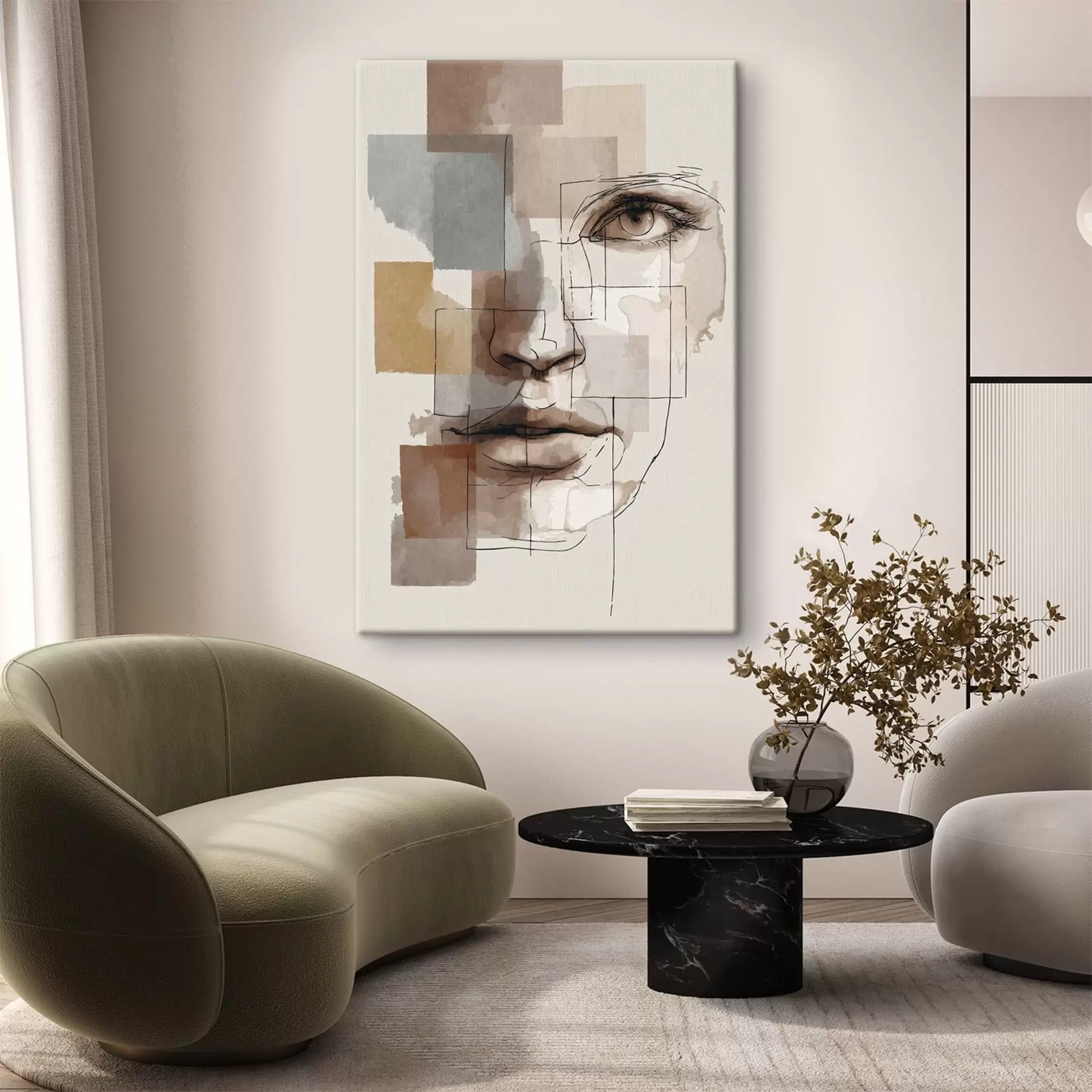 Obraz Abstraktní tvář Č. s48561