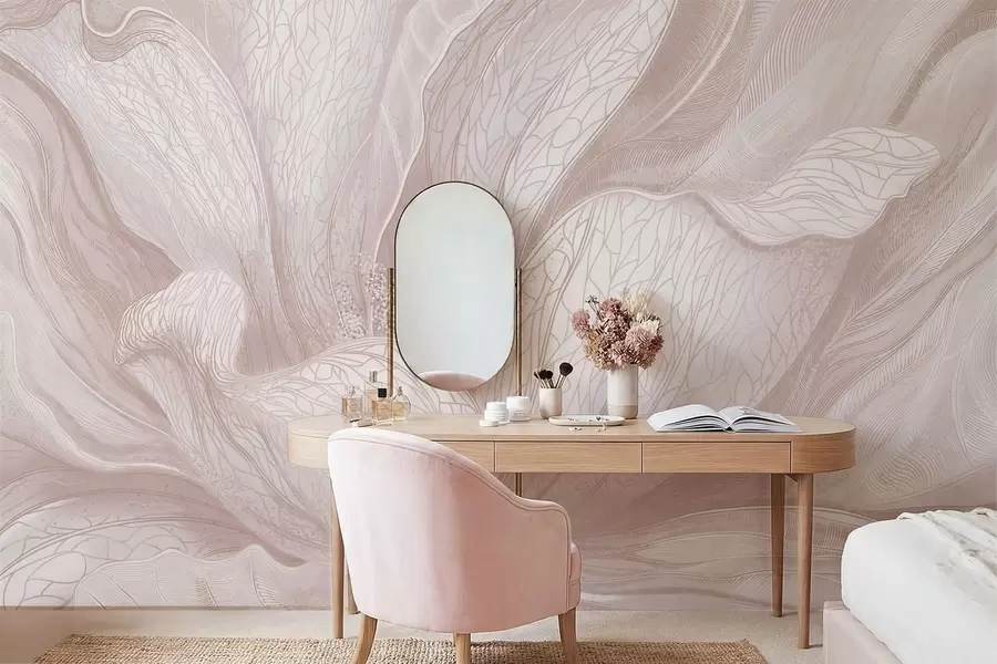 Fototapet Abstraktní květina ve světle béžových tónech w05119