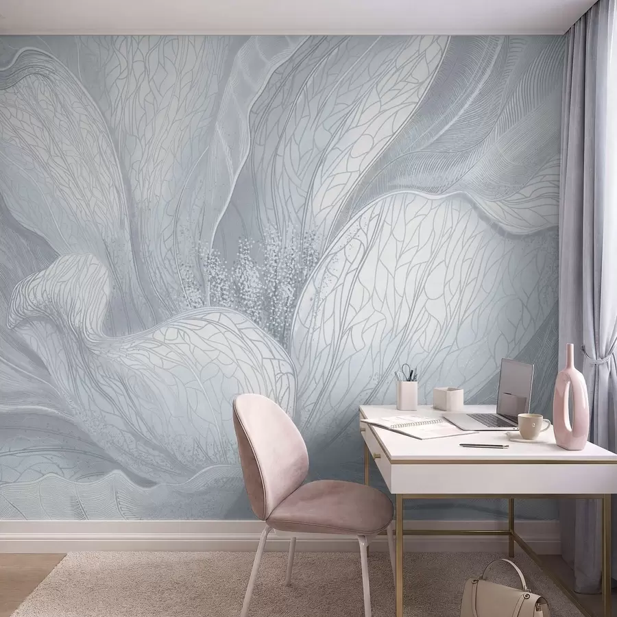 Fototapet Abstraktní květina v chladných modrých tónech w05119v2