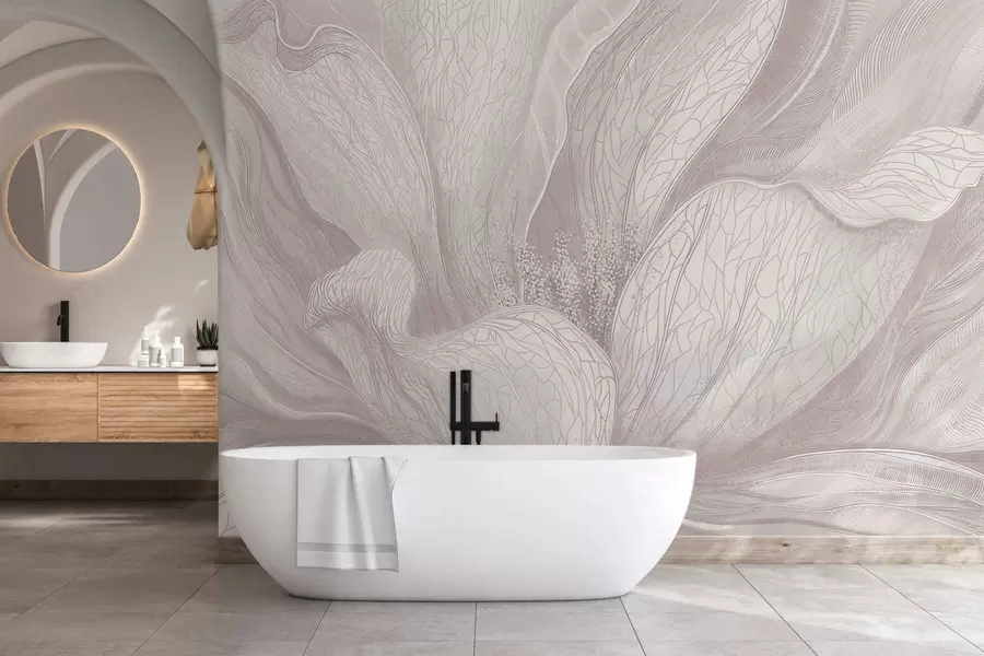 Fototapet Lehký abstraktní květ s ladnými liniemi w05119v3