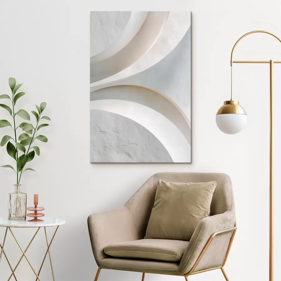 Obraz Dekorativní panel s plastickými architektonickými tvary na světlém pozadí Č. s48191