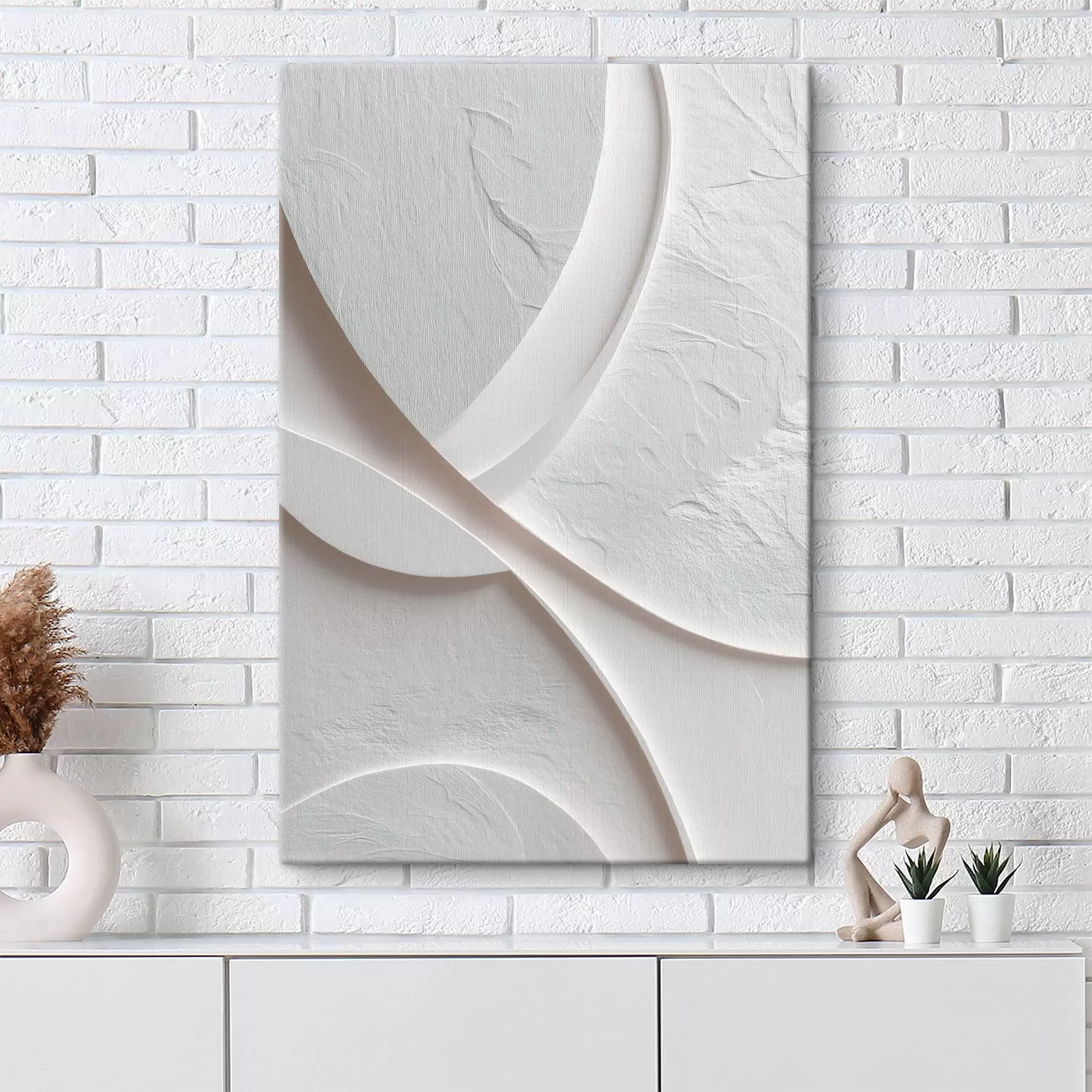 Obraz Dekorativní panel s jemnými liniemi a kamennou texturou na světlém pozadí Č. s48192