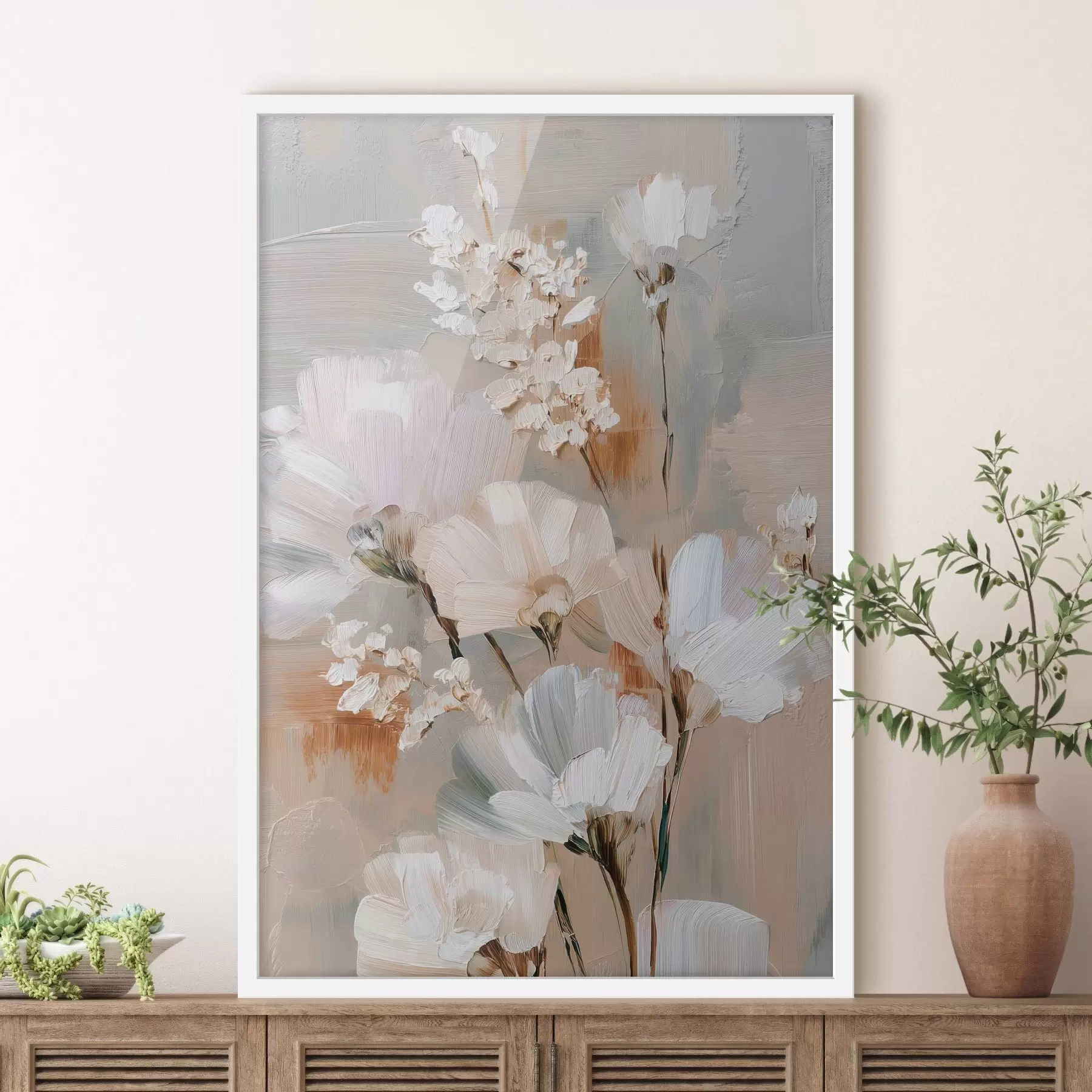 Fototapet Květinová kompozice v pastelových tónech ve stylu olejomalby f48194