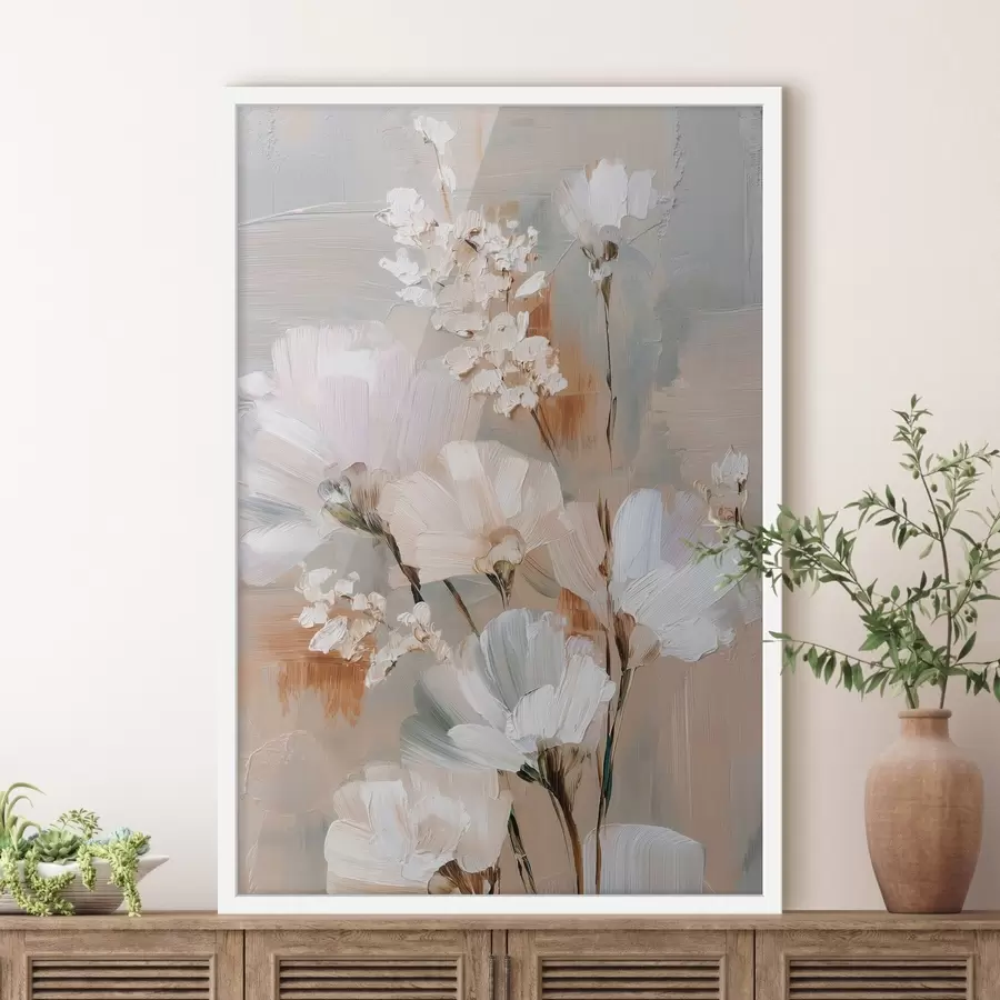 Fototapet Květinová kompozice v pastelových tónech ve stylu olejomalby f48194