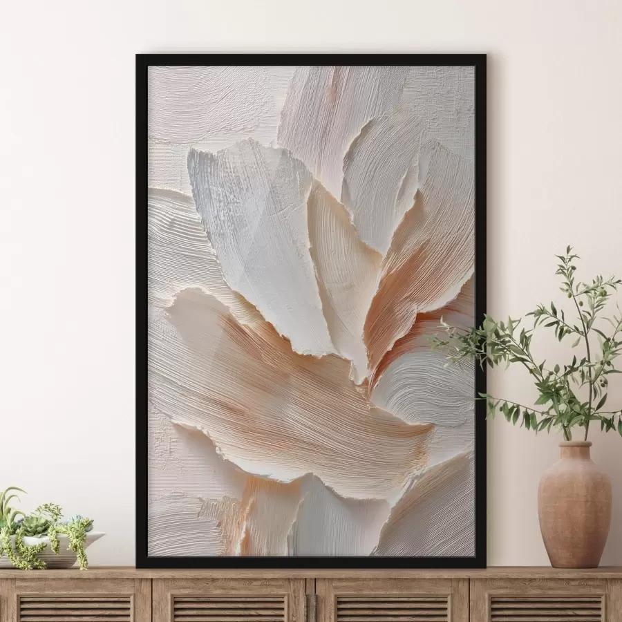 Fototapet Abstraktní kompozice v světlých tónech s výraznou strukturou tahů štětcem f48199