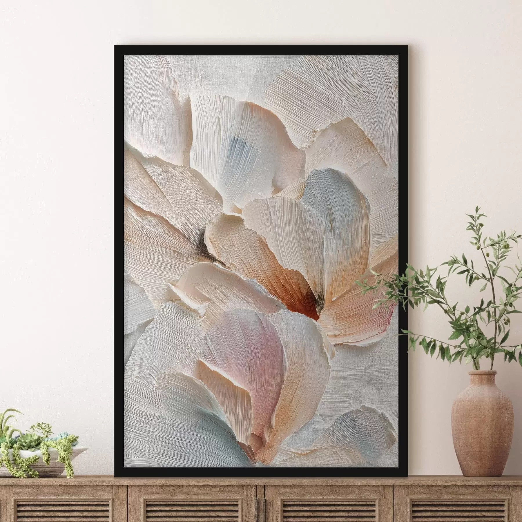 Fototapet Stylizovaná kompozice s efektem silných tahů štětcem na světlém pozadí f48200