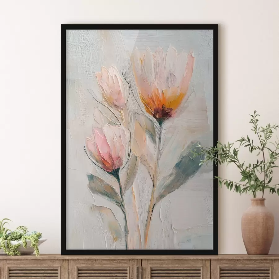 Fototapet Kytice květů protey s efektem silných tahů štětcem f48206