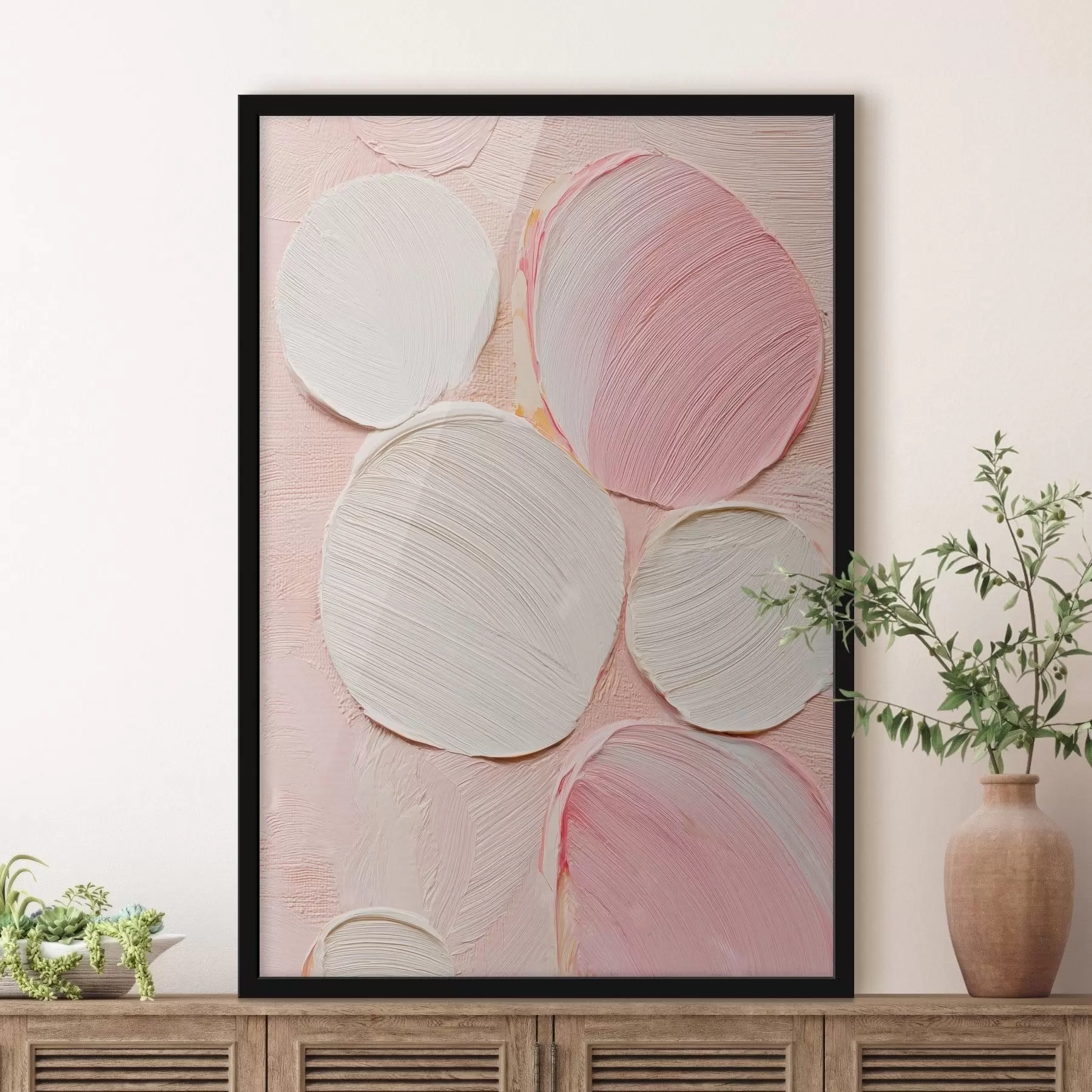 Fototapet Dekorativní panel s plastickými kruhovými tahy štětcem v pastelových barvách f48208