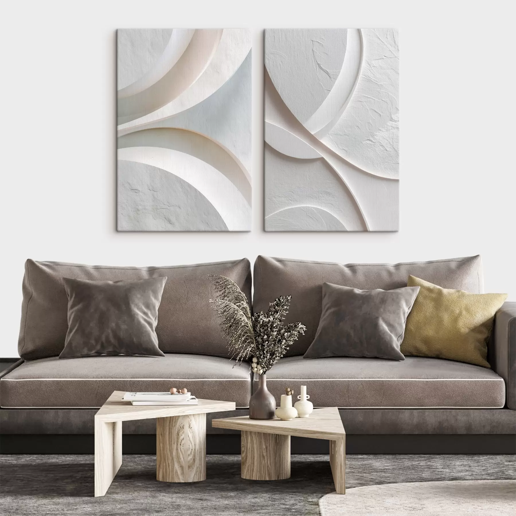 Obraz Abstraktní kompozice s ladnými liniemi a kamennou texturou v moderním stylu basreliéfu Č. m30136