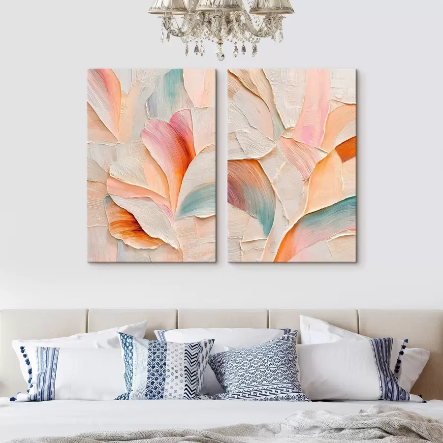 Obraz Dekorativní okvětní lístky s plastickými tahy štětcem ve stylu současného umění Č. m30139