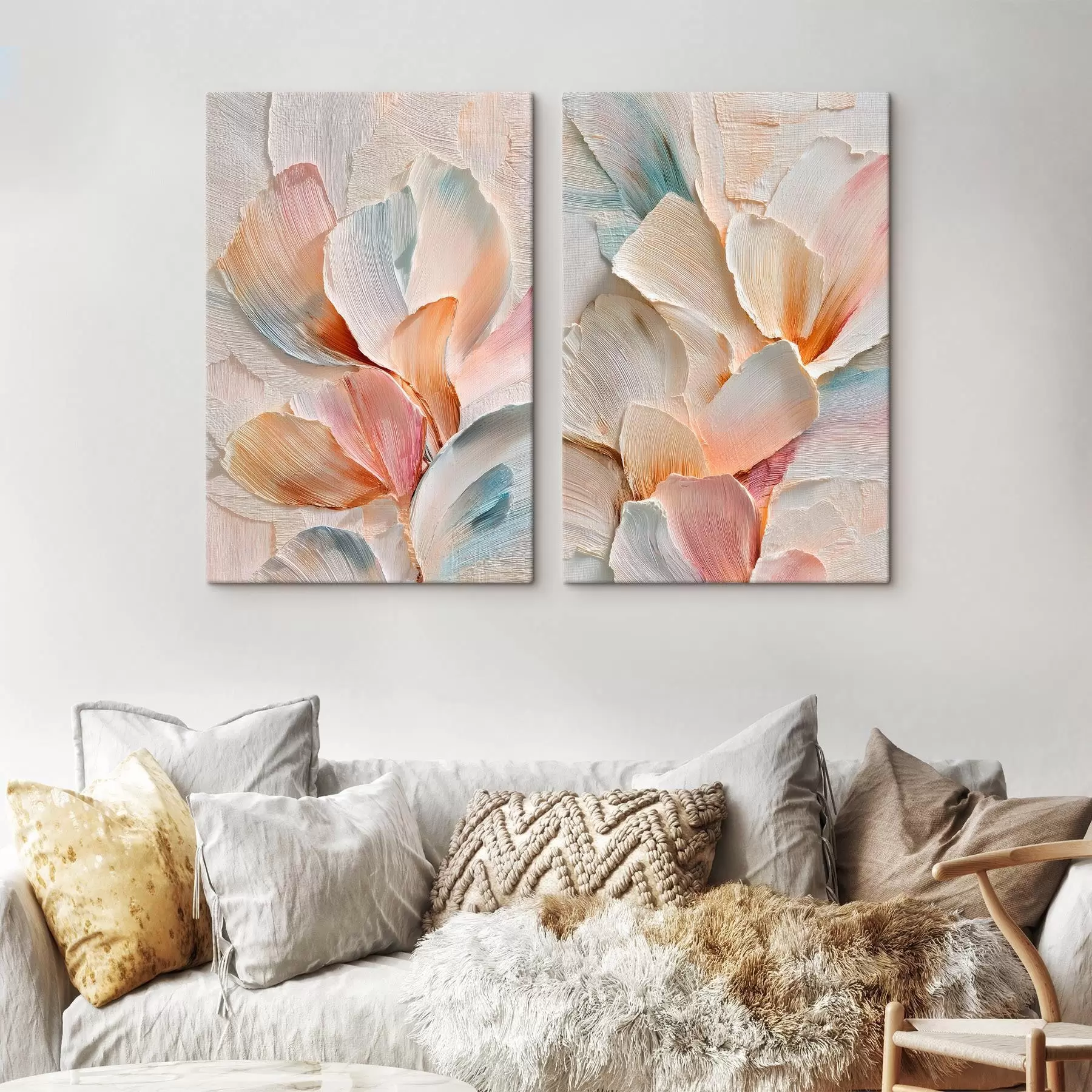 Obraz Objemné dekorativní okvětní lístky s výraznou strukturou v moderním uměleckém stylu Č. m30144