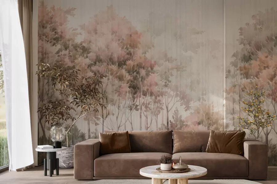 Fototapet Listnatý les a linie w05442v2