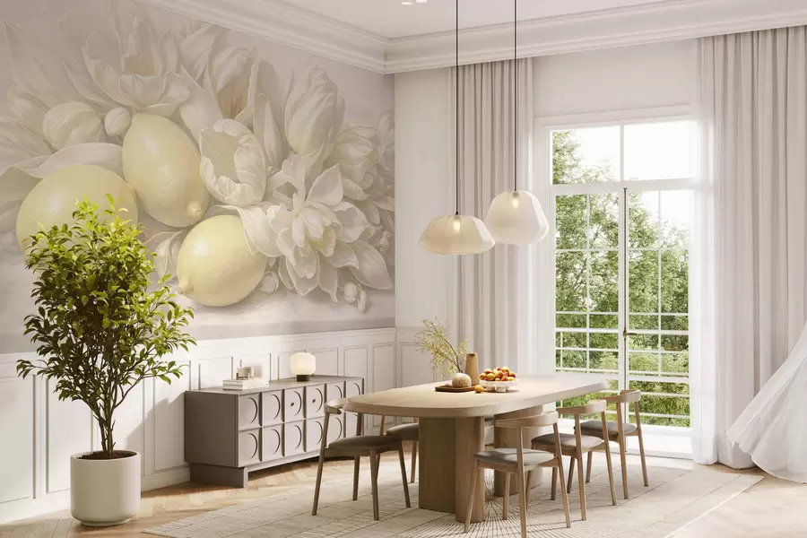 Fototapet Jemná květinová vůně s tóny citronu w05449