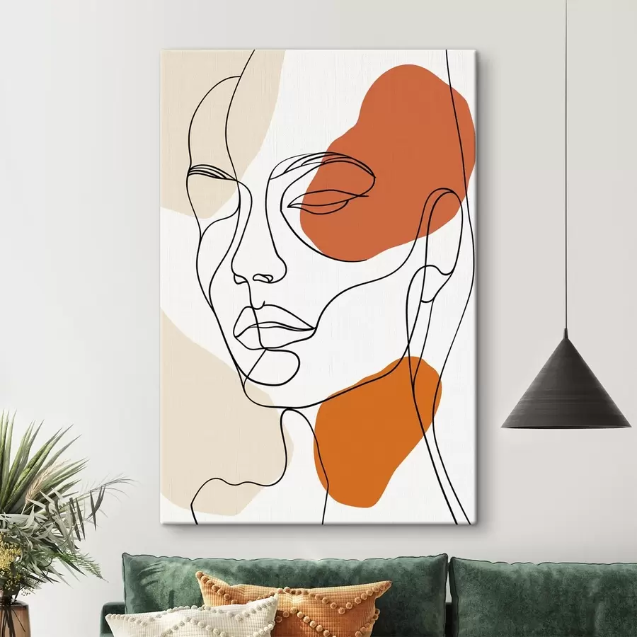 Obraz Abstraktní tváře, lineární kresba Č. s48569