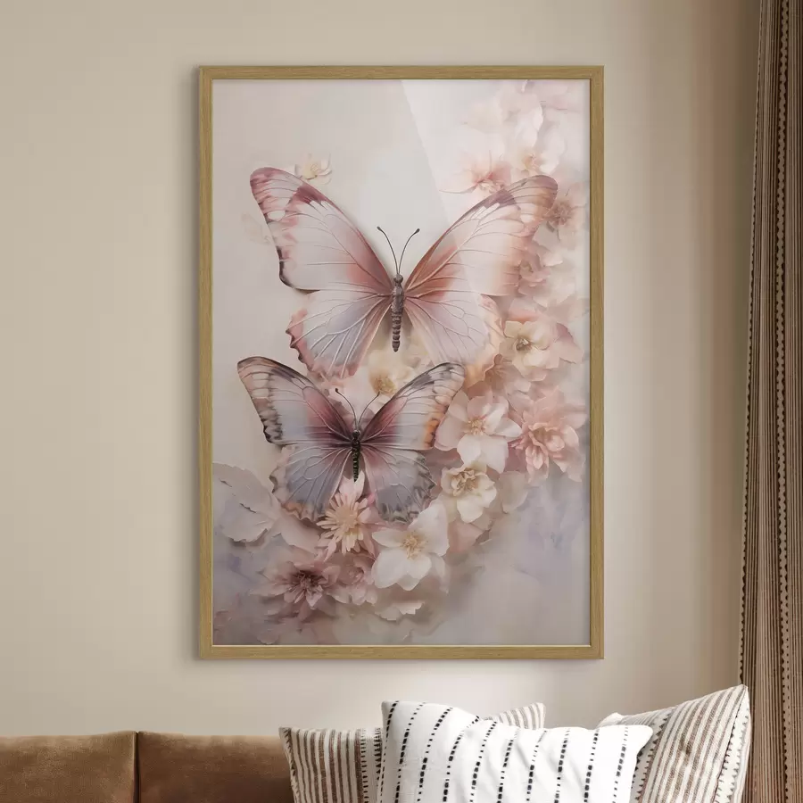Fototapet Květiny a motýli f48565