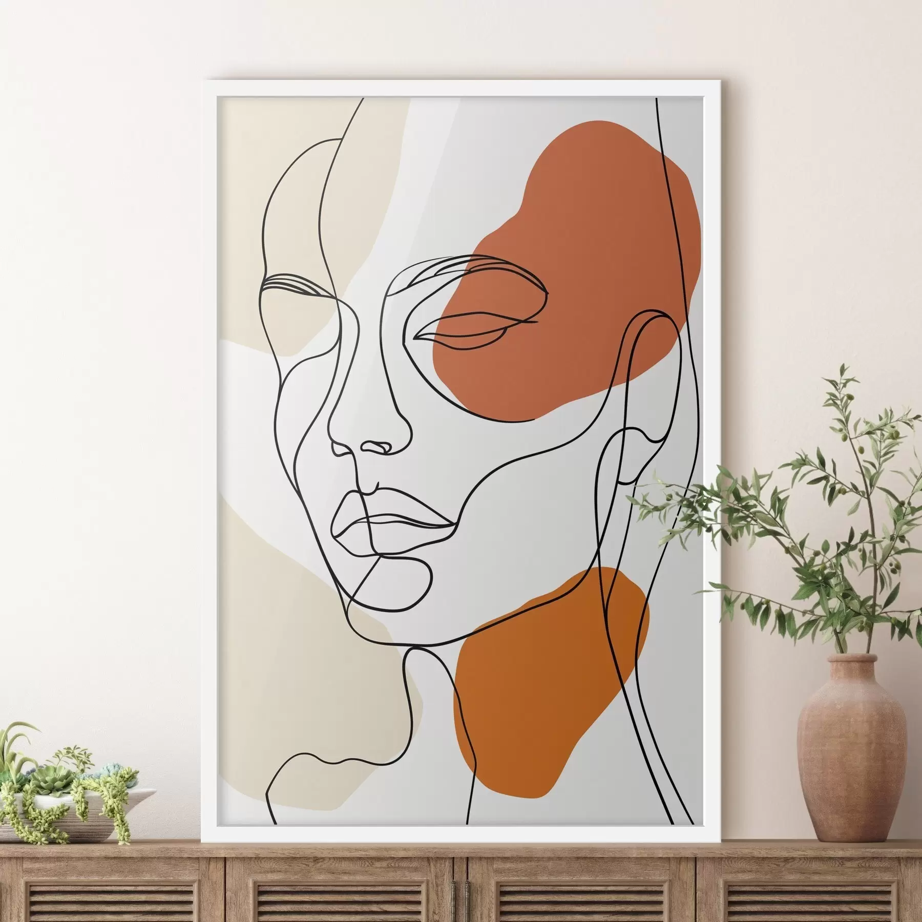 Fototapet Abstraktní tváře, lineární kresba f48569