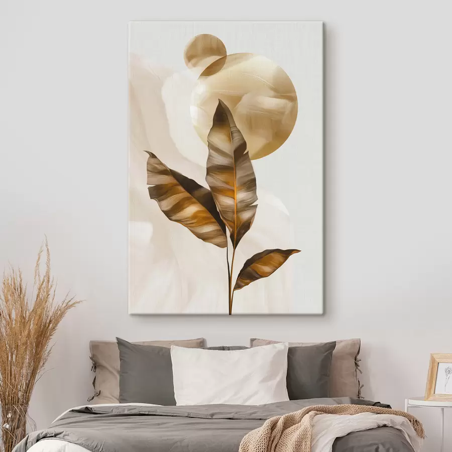 Fototapet Abstraktní kompozice z listů a kruhů s48614