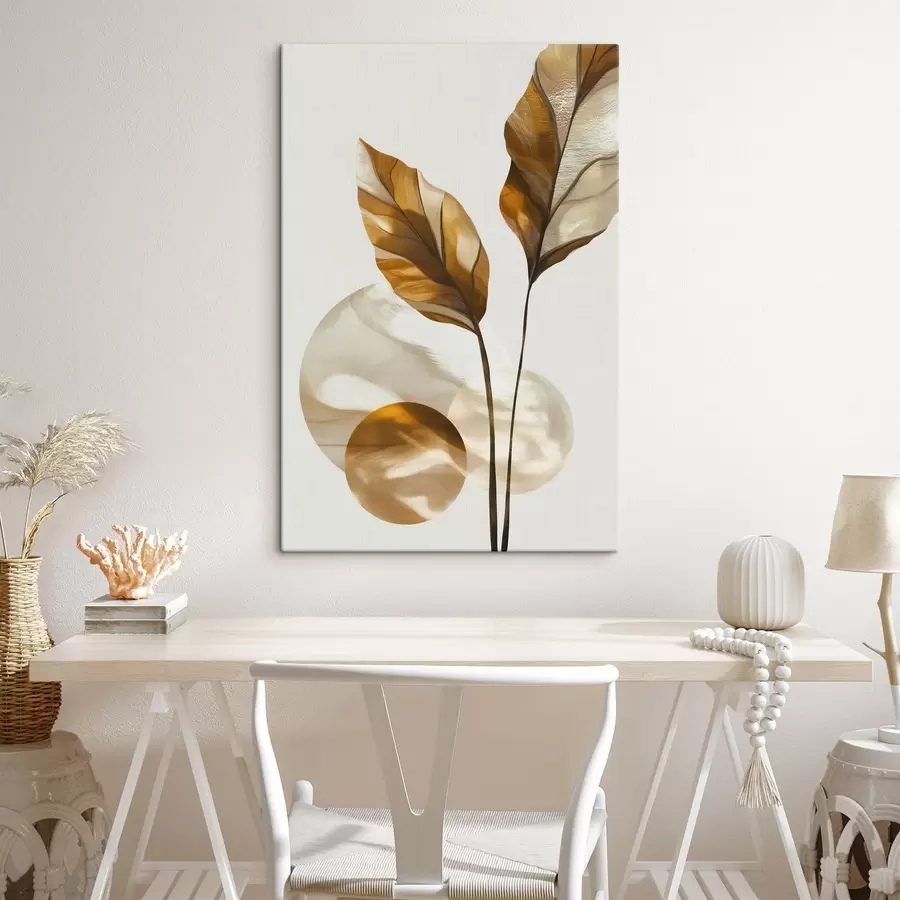 Fototapet Abstraktní kompozice z listů a kruhů s48615