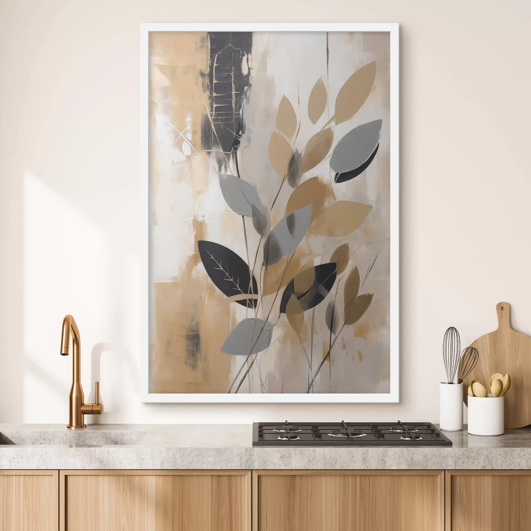 Fototapet Abstrakce s větví a listy f48609