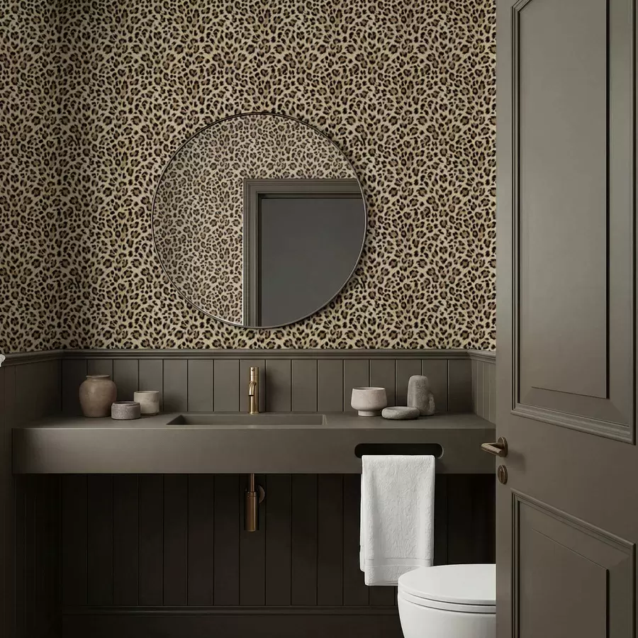 Fototapet Leopardí vzor se skvrnami na světlém pozadí a01151