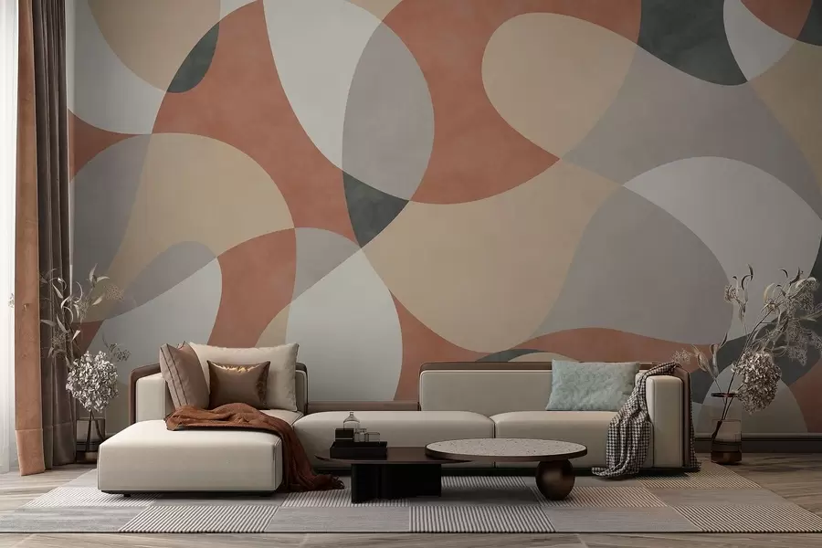 Fototapet Abstraktní vzor se zaoblenými tvary v teplých tónech w05149v1