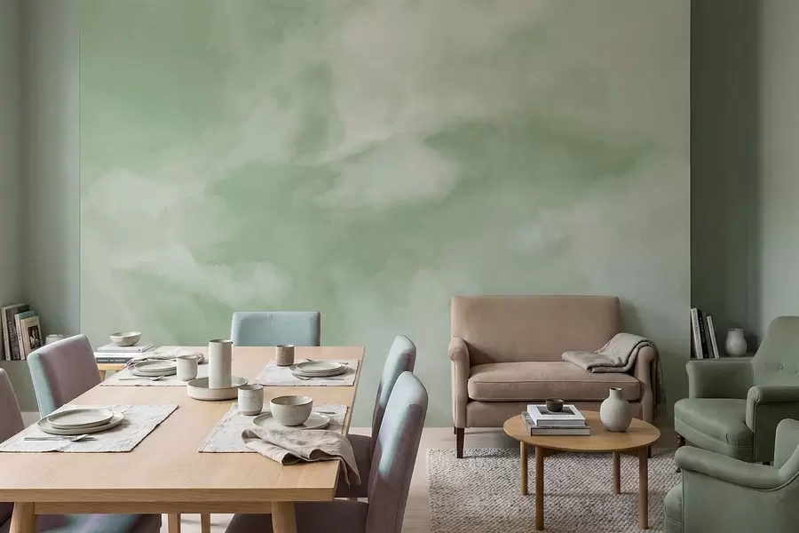 Fototapet Jemné zamlžené pozadí v jemných zelených tónech w05426v2