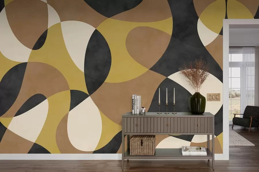 Fototapet Abstraktní vzor s plynulými tvary a kontrastem w05149