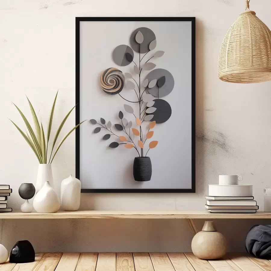 Fototapet Okrasná rostlina s kruhovými a spirálovitými tvary f48599