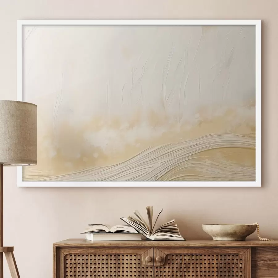 Fototapet Abstraktní krajina s jemnými vlnami a světlými tóny f48617