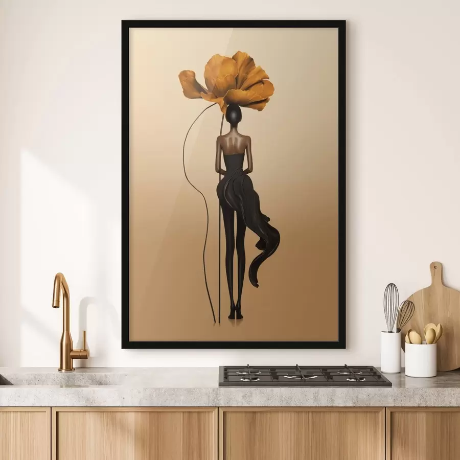 Fototapet Stylizovaná postava s velkou květinou místo hlavy f48618