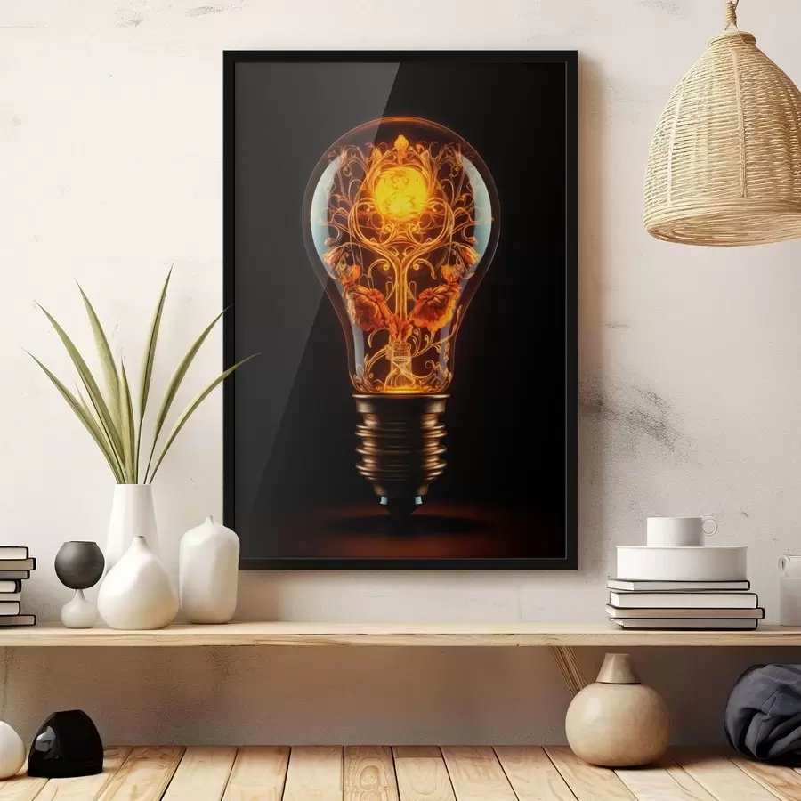 Fototapet Zářící žárovka s ozdobnými vzory uvnitř f48620