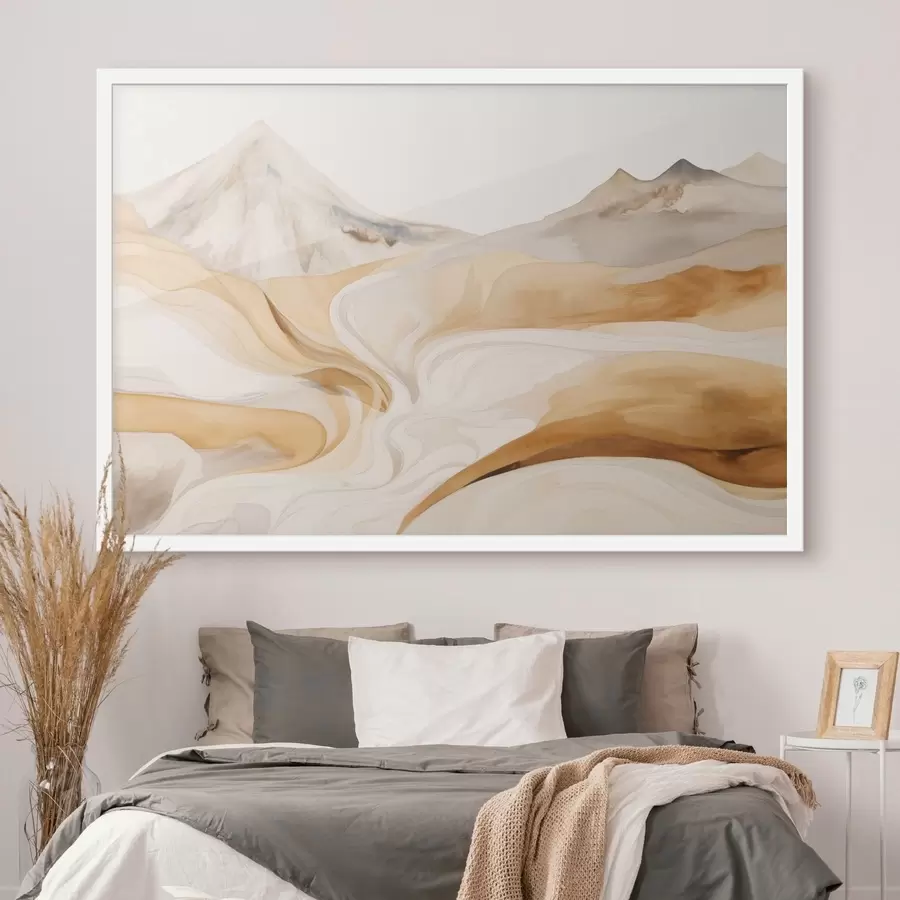 Fototapet Stylizovaná krajina s horami a plynulými liniemi f48626