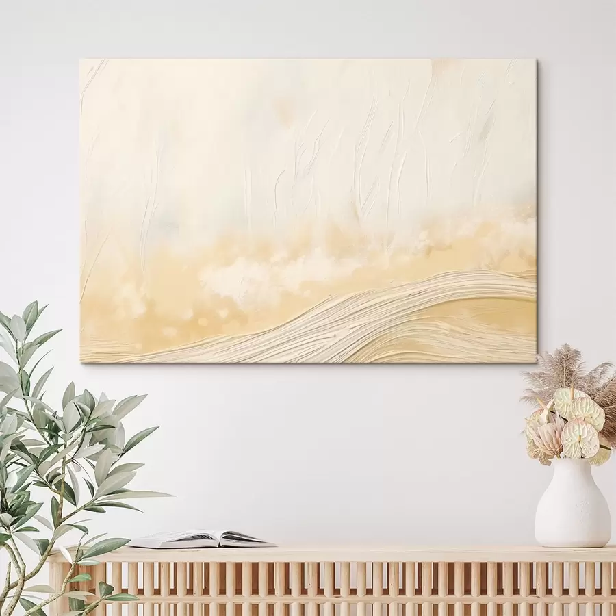 Obraz Abstraktní krajina s jemnými vlnami a světlými tóny Č. s48617