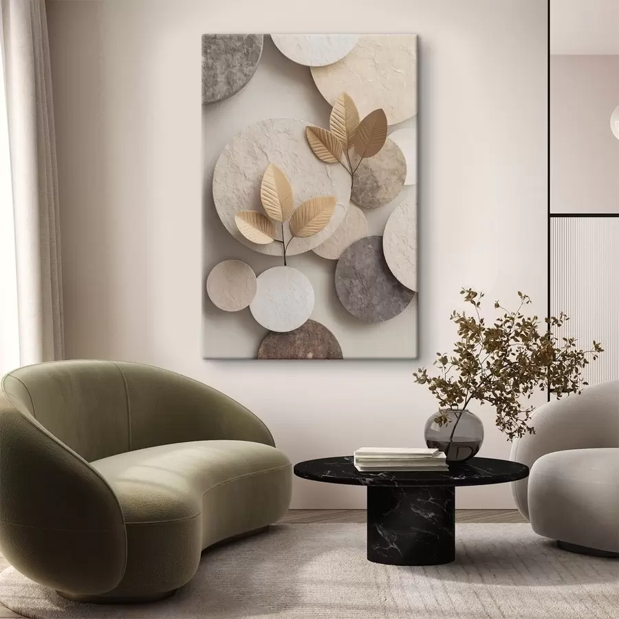 Fototapet Kompozice s listy a kruhy s48692