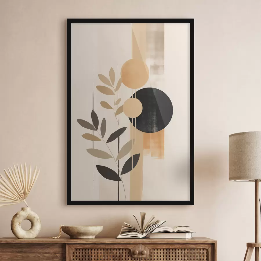 Fototapet Abstrakce s listy a kruhy f48613